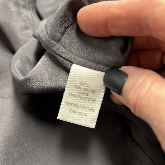 Garnet Hill Gray Viscose Blend Lined Midi Skirt with Pockets Size 10 - Picture 8 of 9